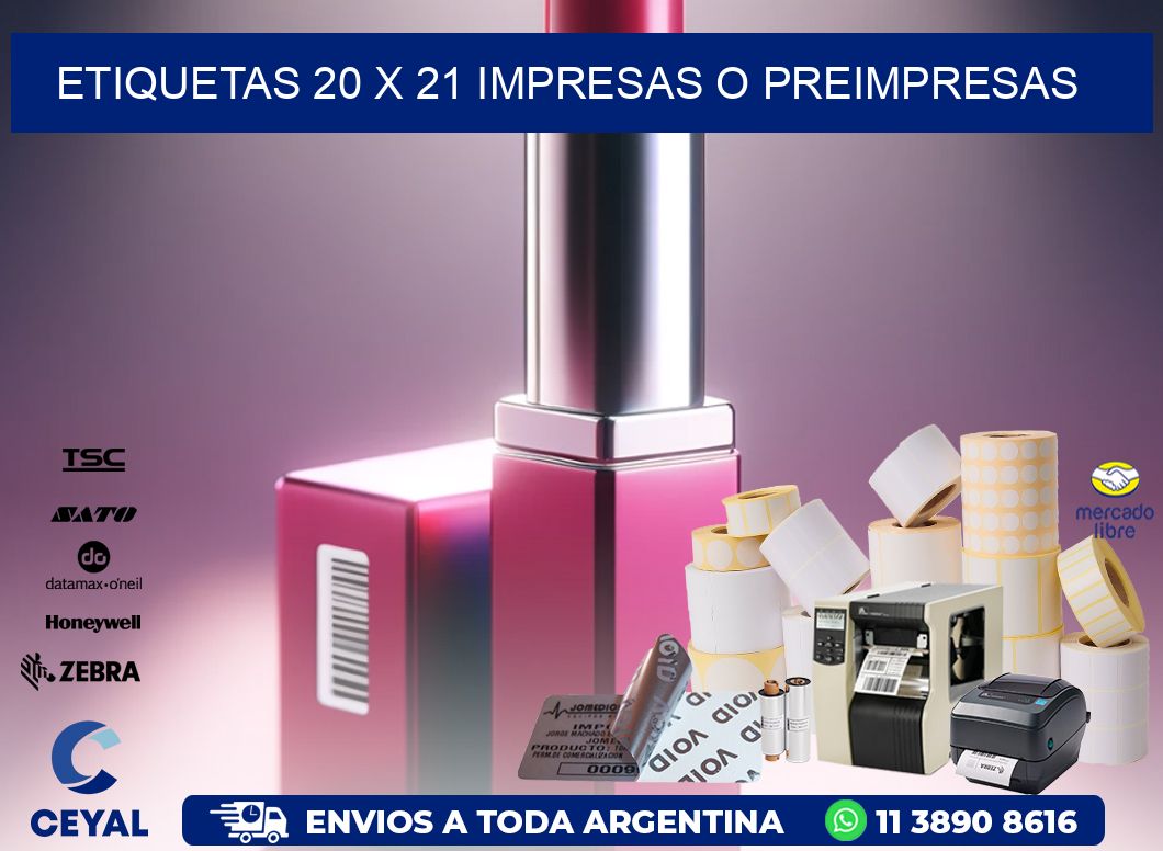 ETIQUETAS 20 x 21 IMPRESAS O PREIMPRESAS