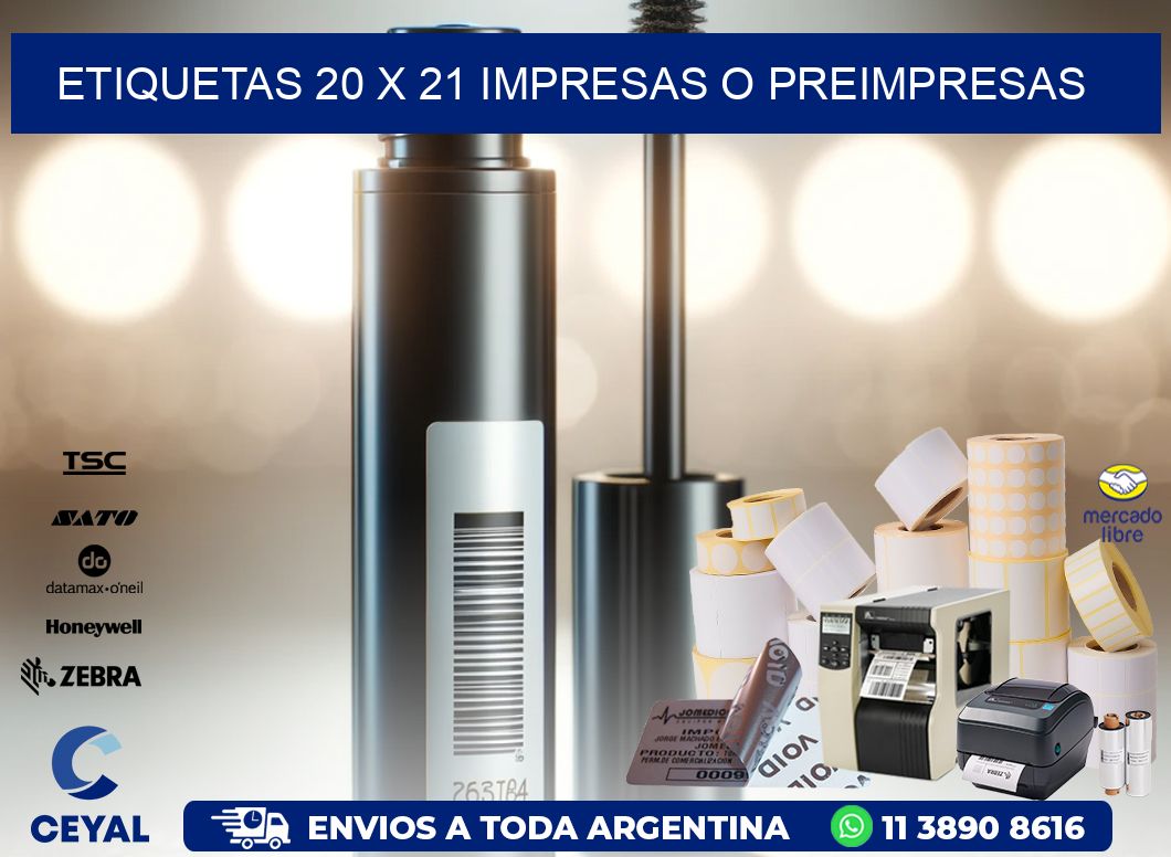 ETIQUETAS 20 x 21 IMPRESAS O PREIMPRESAS