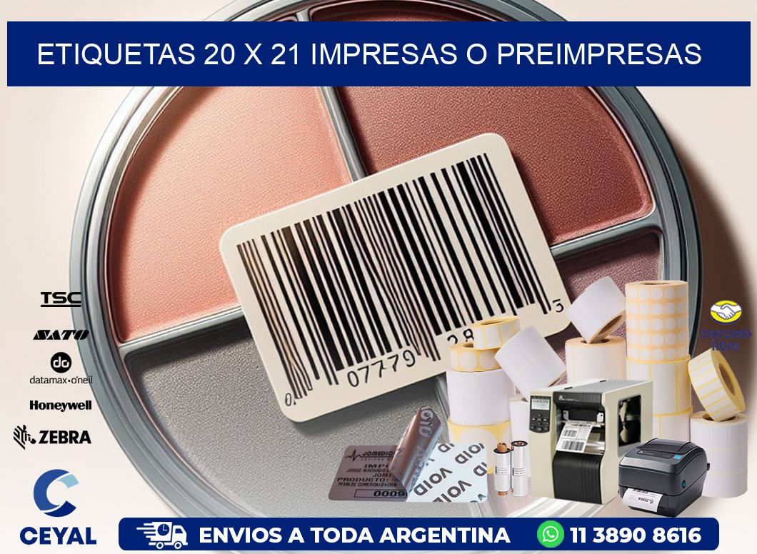 ETIQUETAS 20 x 21 IMPRESAS O PREIMPRESAS