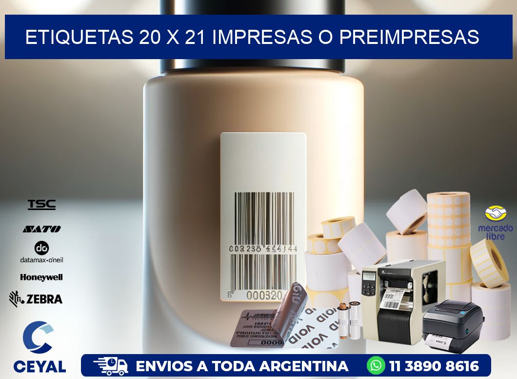 ETIQUETAS 20 x 21 IMPRESAS O PREIMPRESAS