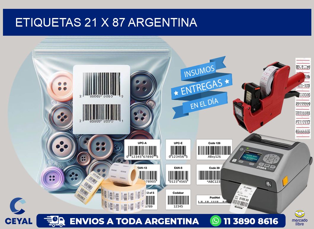 ETIQUETAS 21 x 87 ARGENTINA