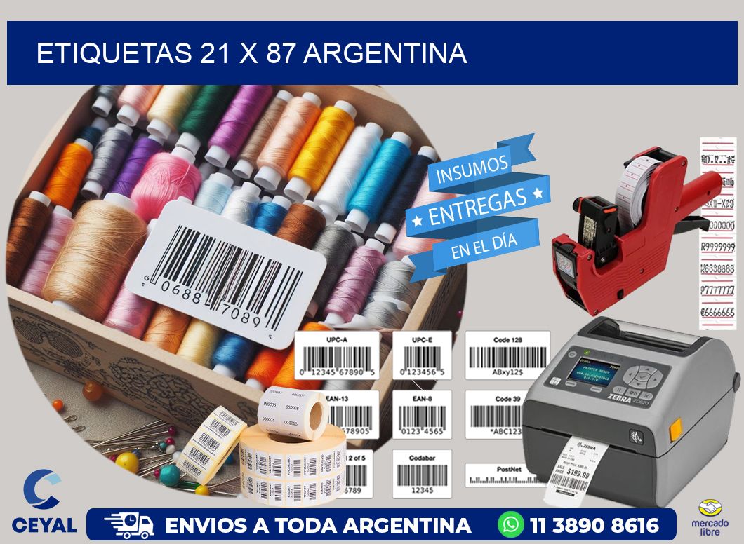 ETIQUETAS 21 x 87 ARGENTINA