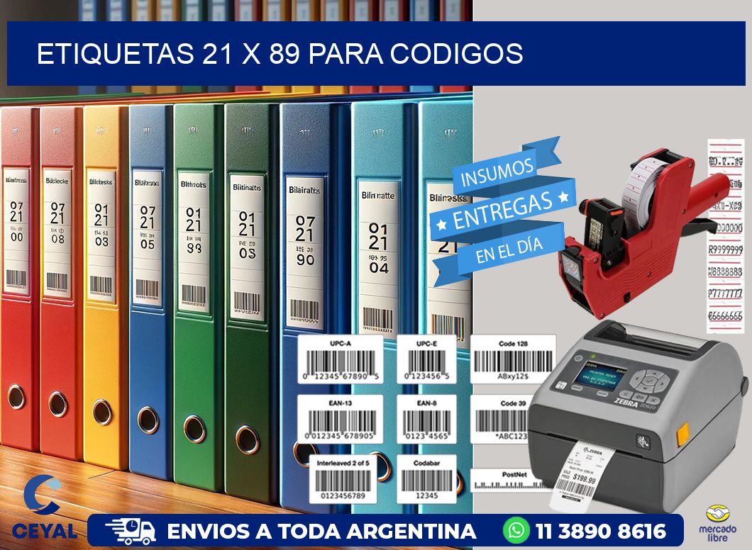 ETIQUETAS 21 x 89 PARA CODIGOS