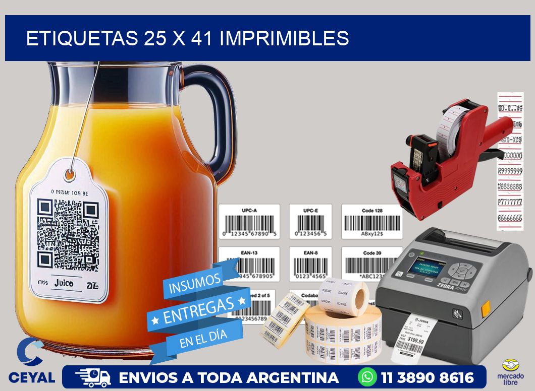 ETIQUETAS 25 x 41 IMPRIMIBLES