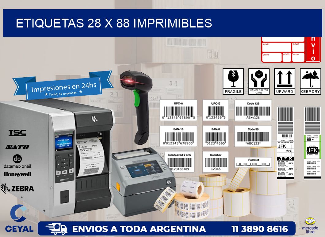 ETIQUETAS 28 x 88 IMPRIMIBLES