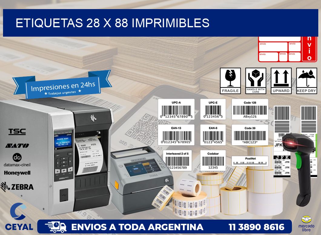 ETIQUETAS 28 x 88 IMPRIMIBLES