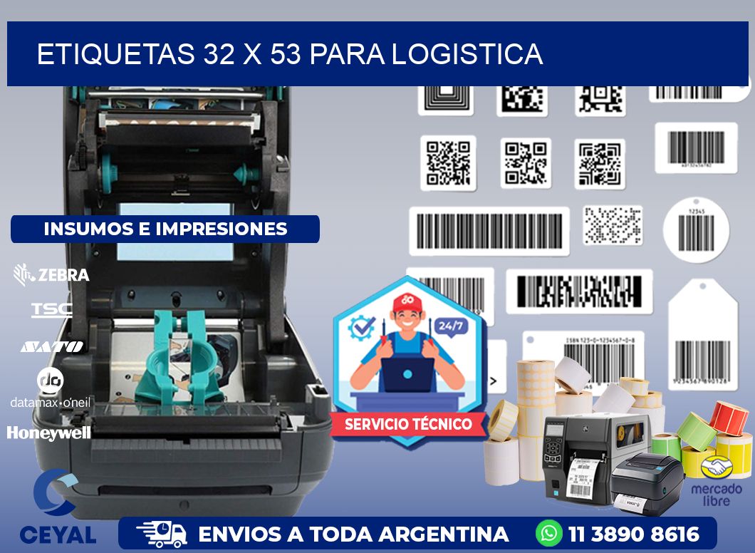 ETIQUETAS 32 x 53 PARA LOGISTICA