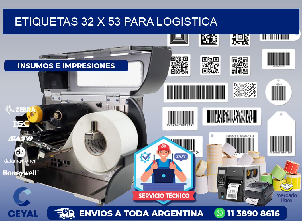 ETIQUETAS 32 x 53 PARA LOGISTICA