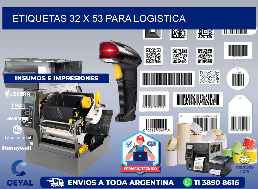 ETIQUETAS 32 x 53 PARA LOGISTICA