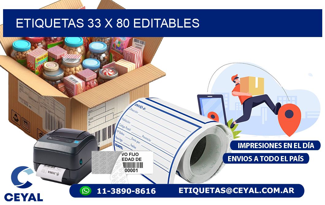 ETIQUETAS 33 x 80 EDITABLES