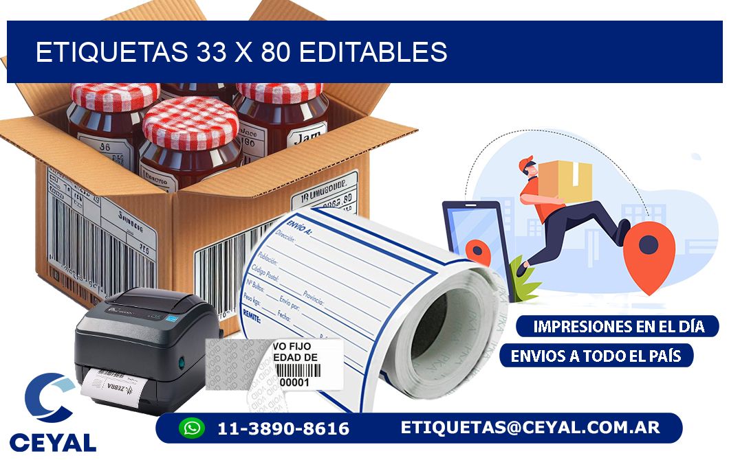 ETIQUETAS 33 x 80 EDITABLES