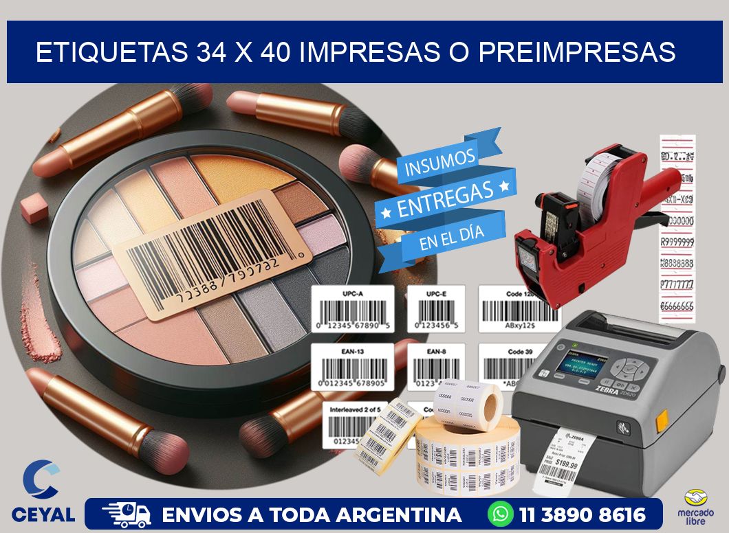 ETIQUETAS 34 x 40 IMPRESAS O PREIMPRESAS