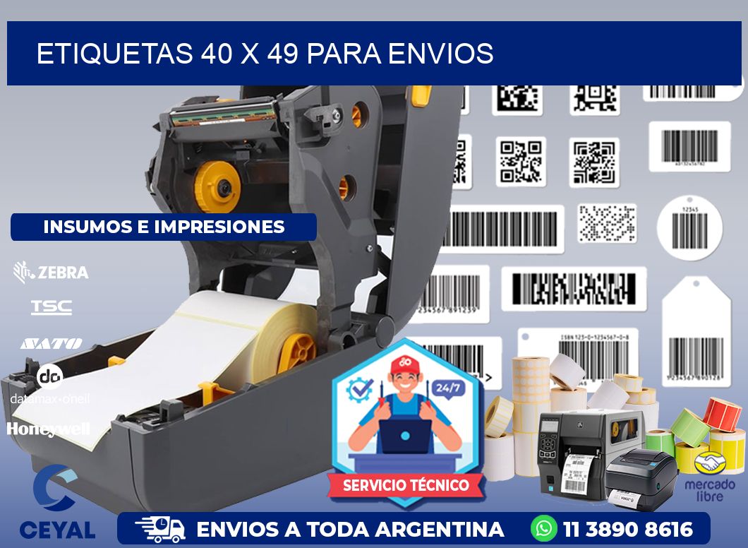 ETIQUETAS 40 x 49 PARA ENVIOS