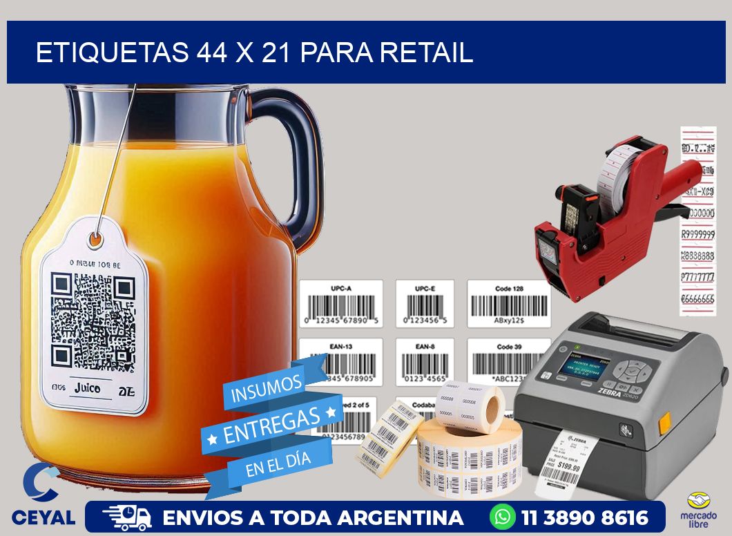 ETIQUETAS 44 x 21 PARA RETAIL