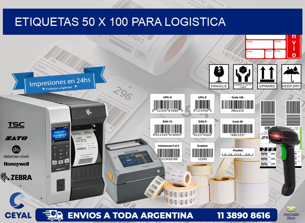 ETIQUETAS 50 x 100 PARA LOGISTICA