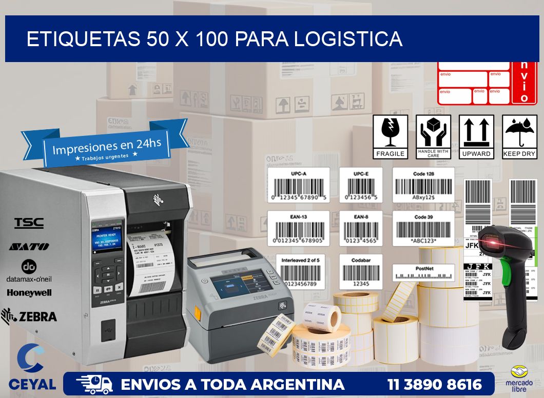 ETIQUETAS 50 x 100 PARA LOGISTICA