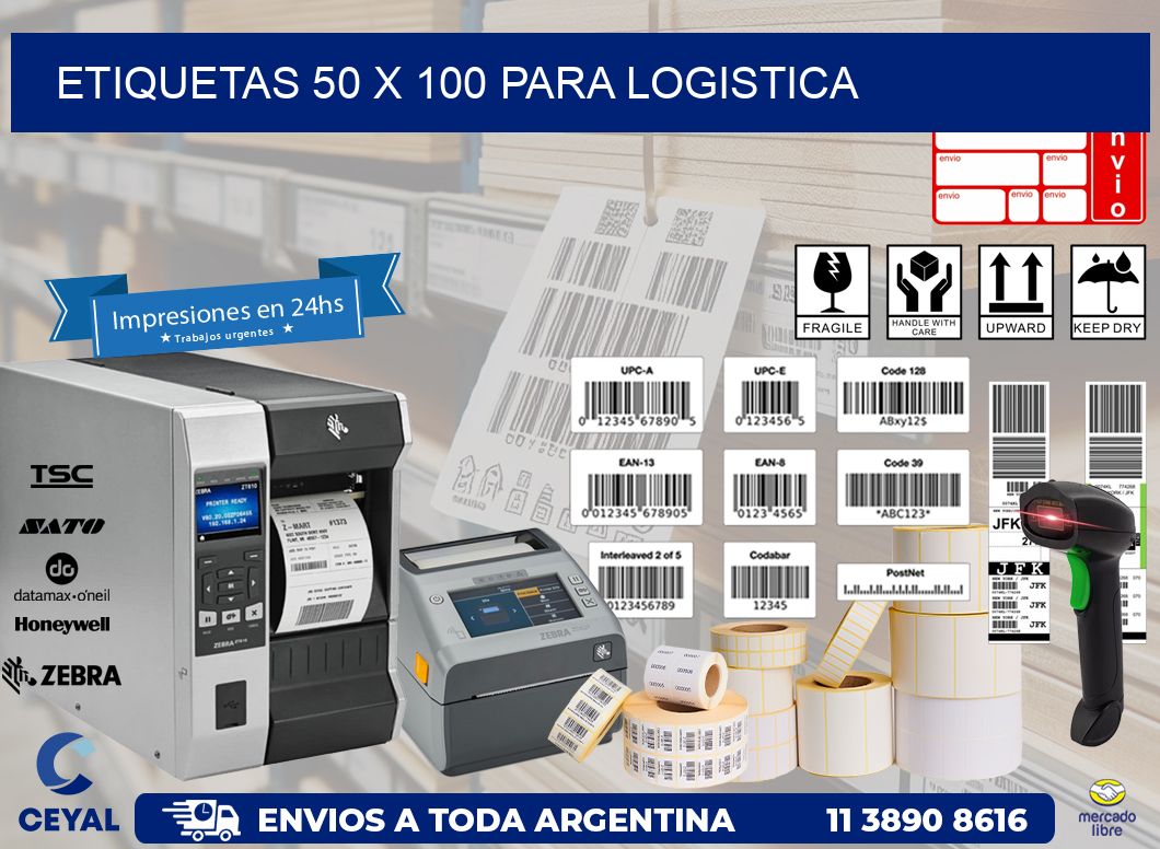 ETIQUETAS 50 x 100 PARA LOGISTICA