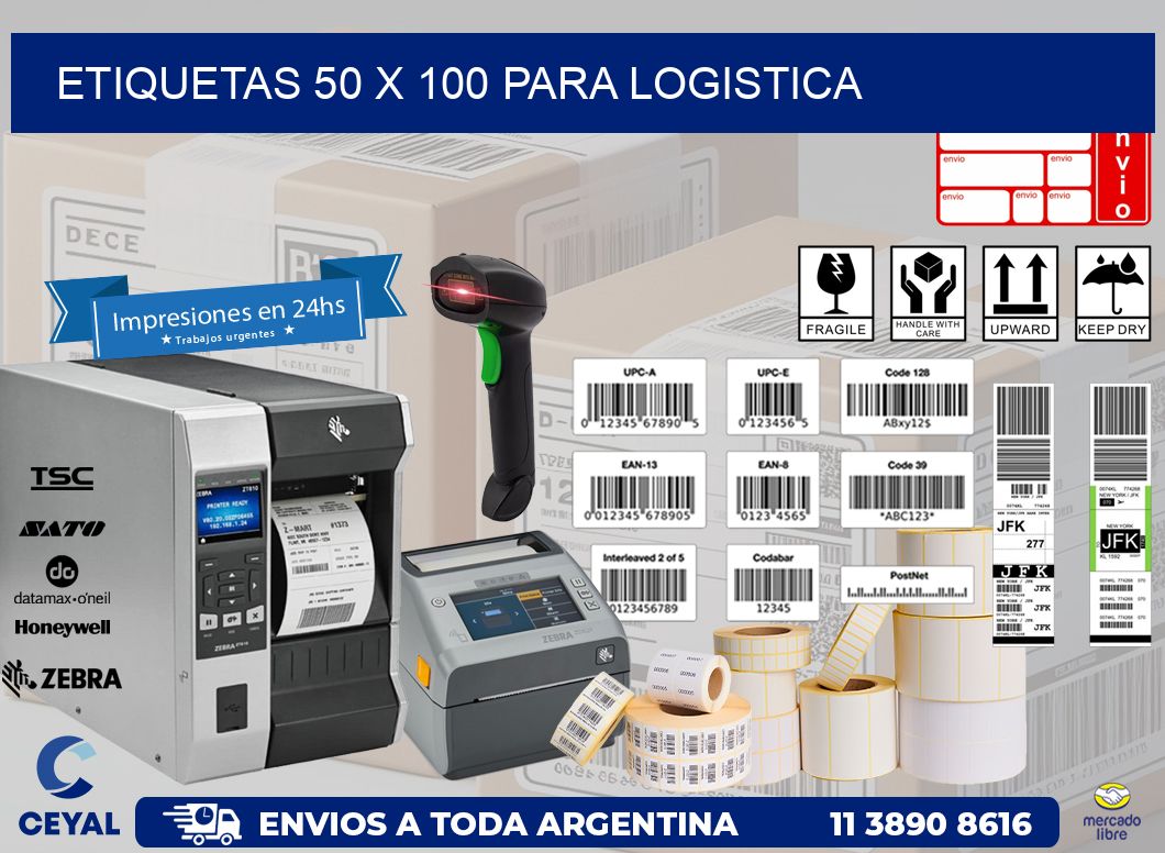 ETIQUETAS 50 x 100 PARA LOGISTICA