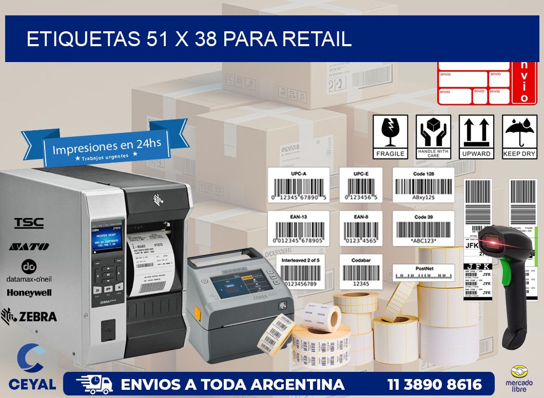 ETIQUETAS 51 x 38 PARA RETAIL