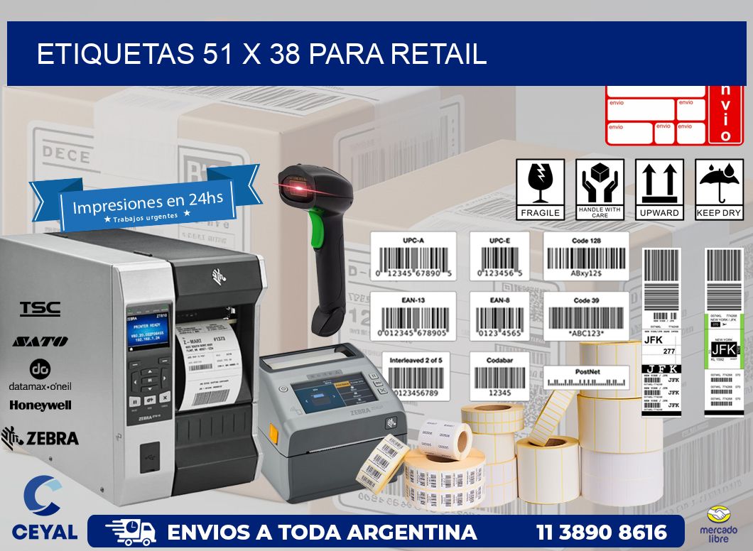 ETIQUETAS 51 x 38 PARA RETAIL