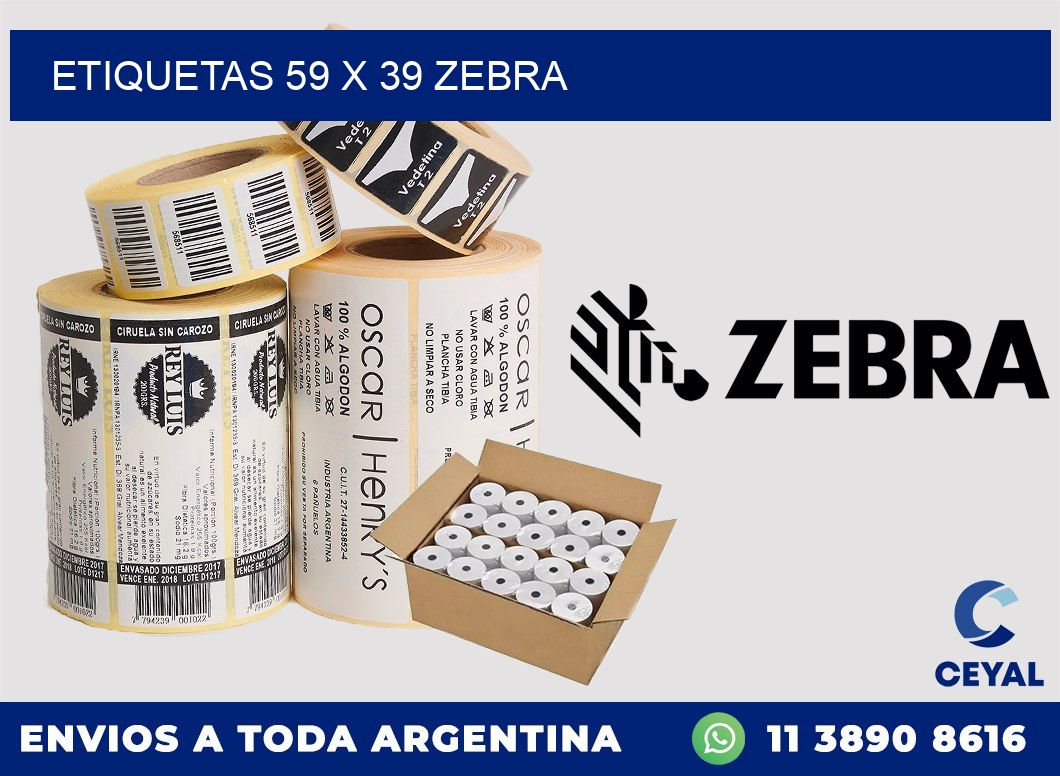 ETIQUETAS 59 x 39 ZEBRA