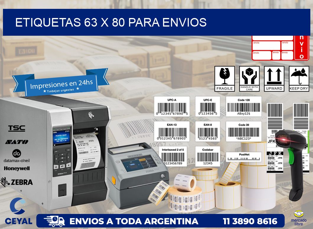 ETIQUETAS 63 x 80 PARA ENVIOS