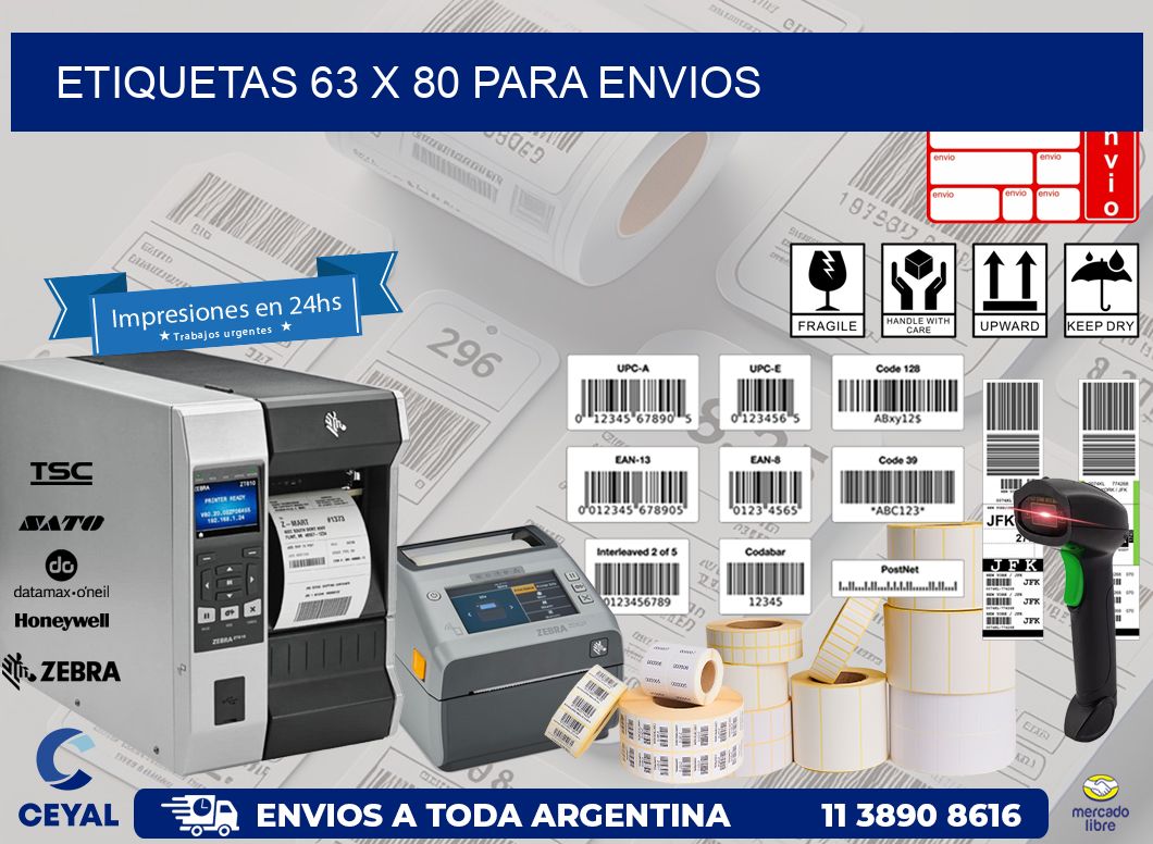 ETIQUETAS 63 x 80 PARA ENVIOS