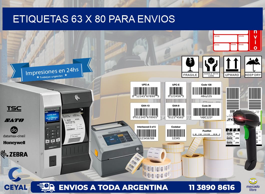 ETIQUETAS 63 x 80 PARA ENVIOS