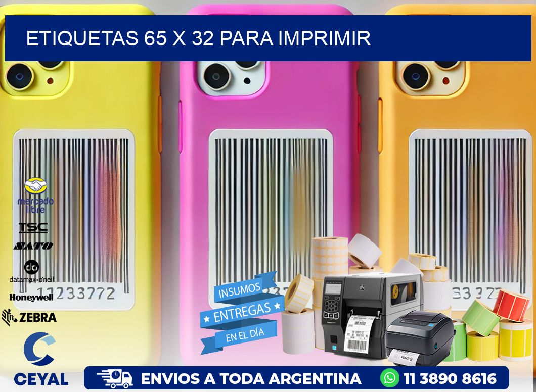 ETIQUETAS 65 x 32 PARA IMPRIMIR