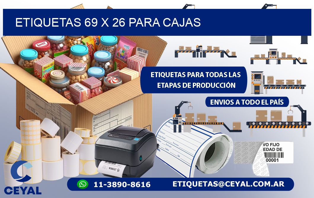 ETIQUETAS 69 x 26 PARA CAJAS