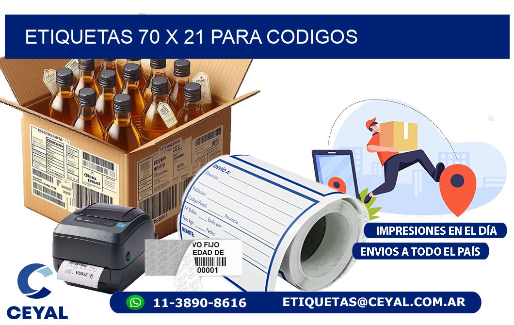 ETIQUETAS 70 x 21 PARA CODIGOS