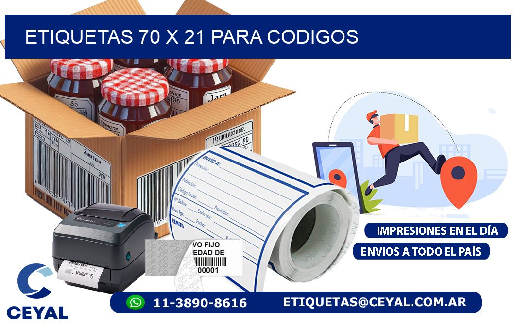 ETIQUETAS 70 x 21 PARA CODIGOS