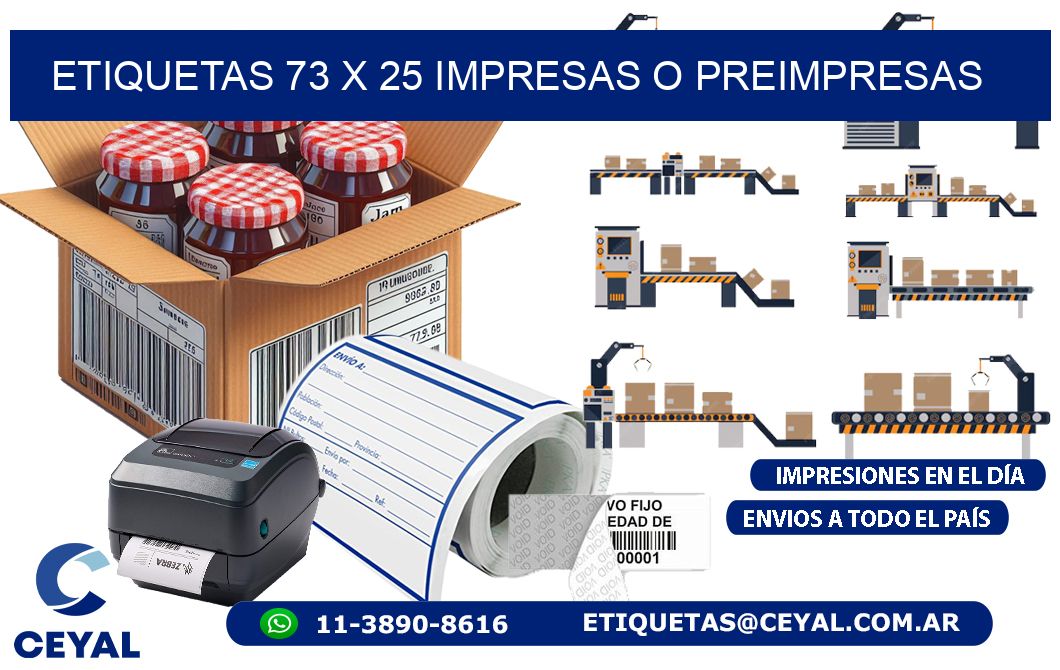 ETIQUETAS 73 x 25 IMPRESAS O PREIMPRESAS