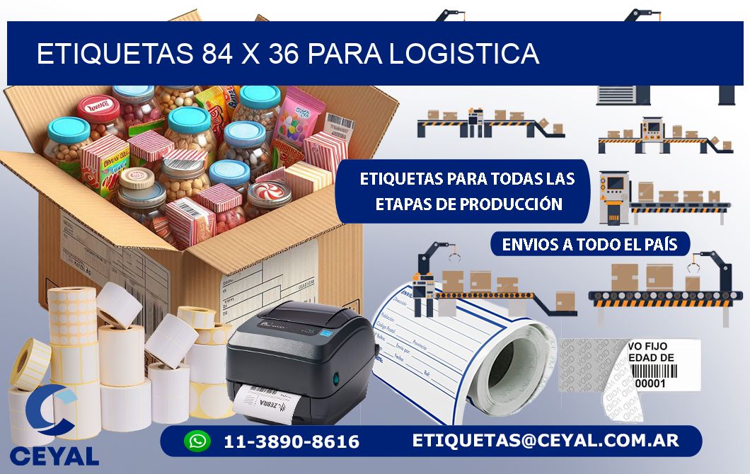 ETIQUETAS 84 x 36 PARA LOGISTICA