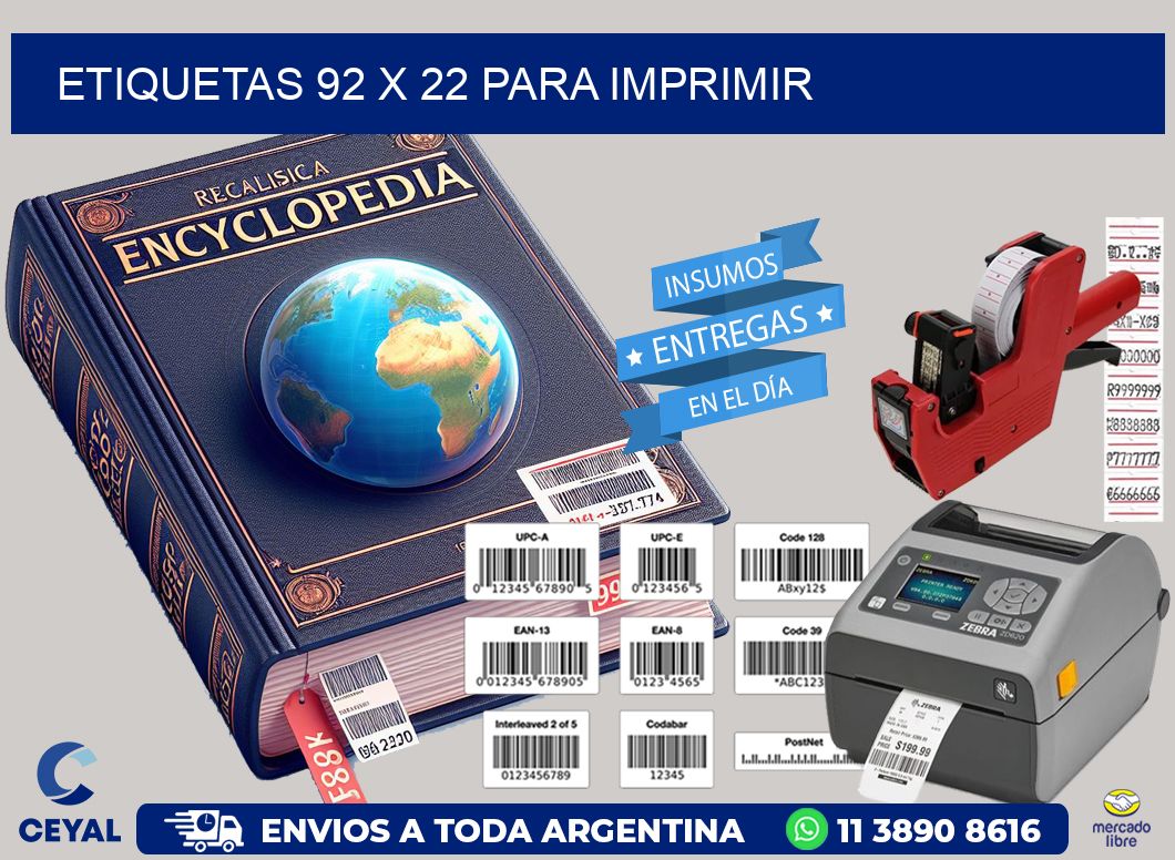 ETIQUETAS 92 x 22 PARA IMPRIMIR