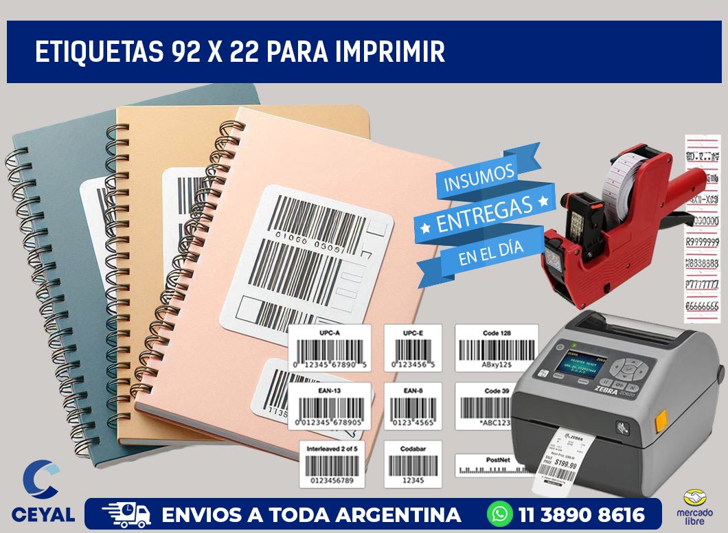 ETIQUETAS 92 x 22 PARA IMPRIMIR