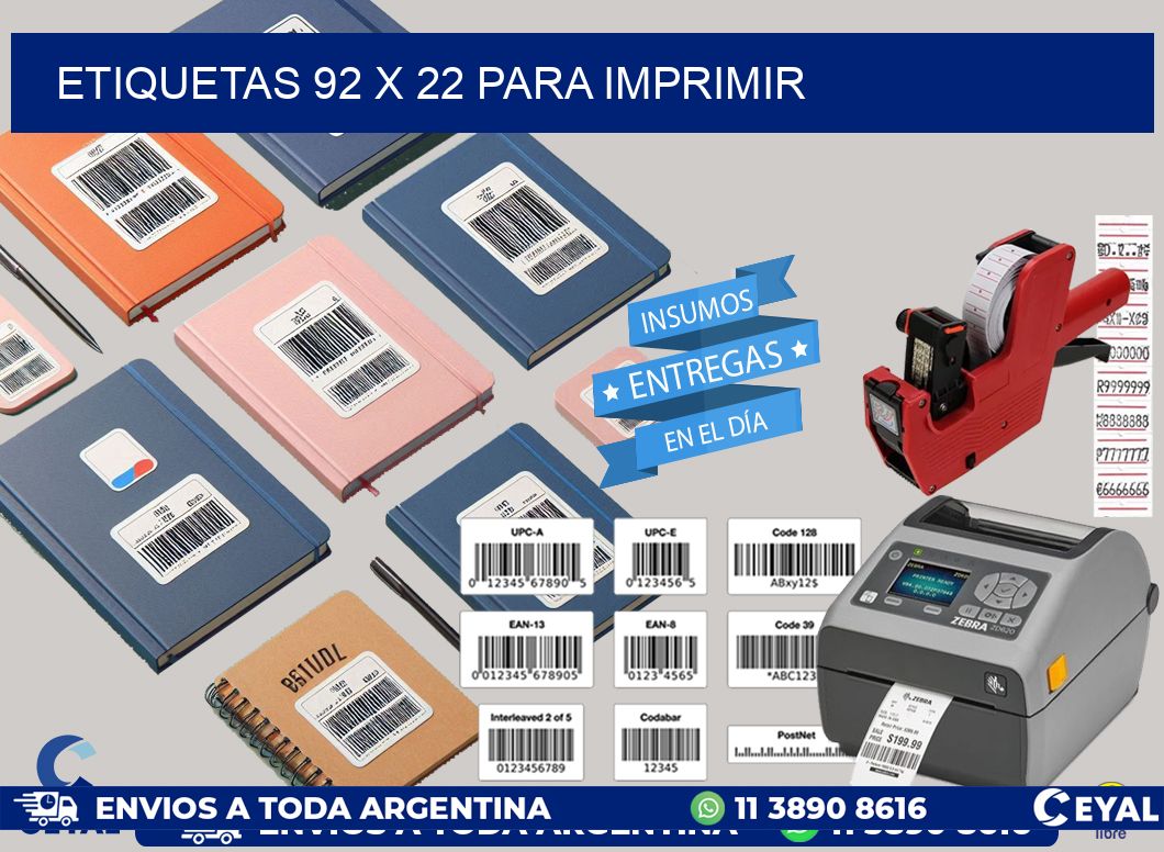 ETIQUETAS 92 x 22 PARA IMPRIMIR