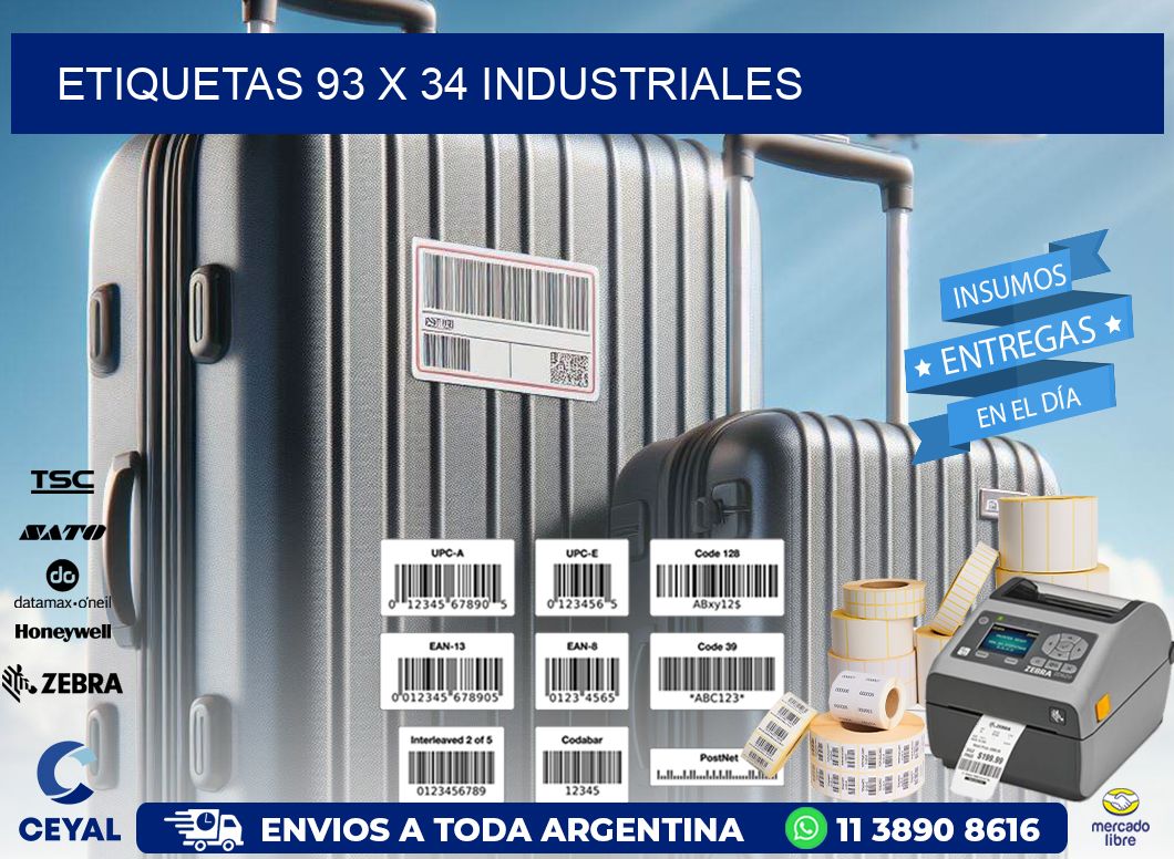 ETIQUETAS 93 x 34 INDUSTRIALES