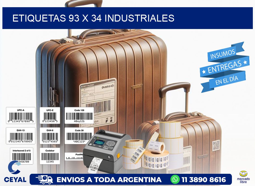 ETIQUETAS 93 x 34 INDUSTRIALES