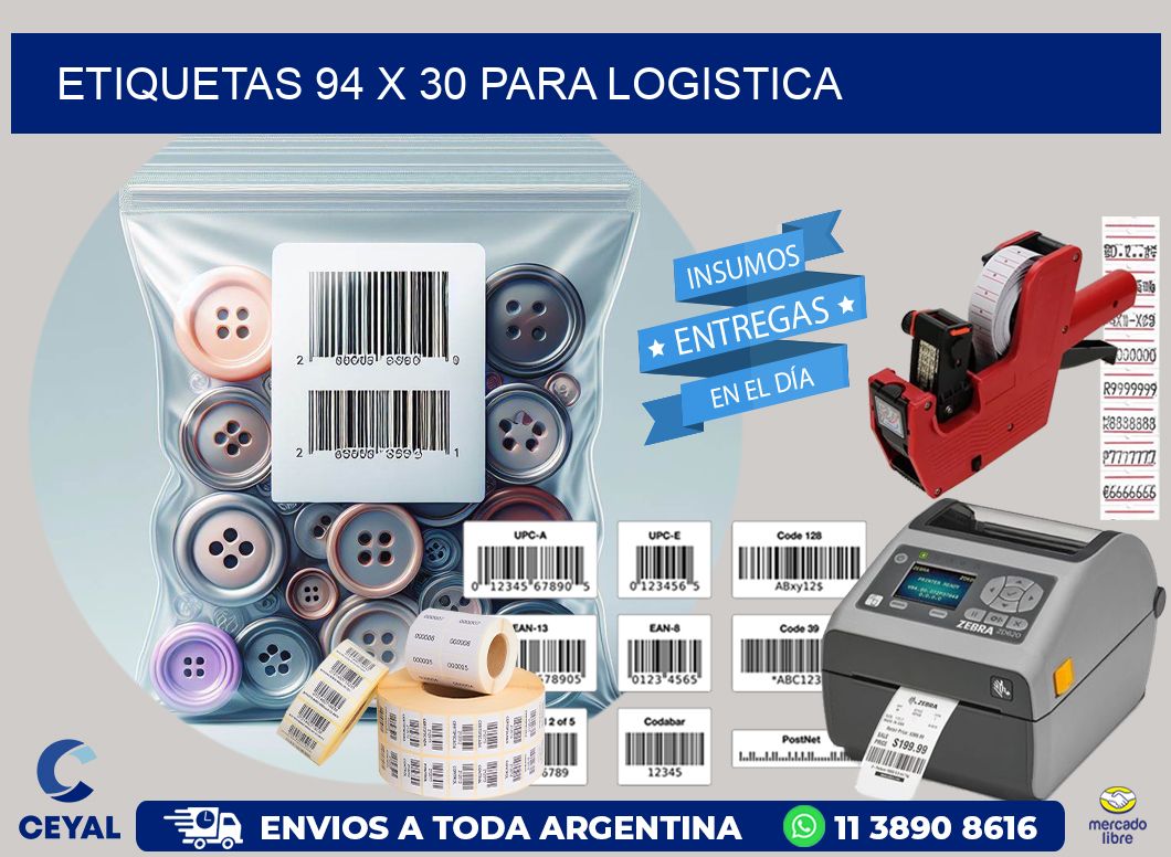 ETIQUETAS 94 x 30 PARA LOGISTICA