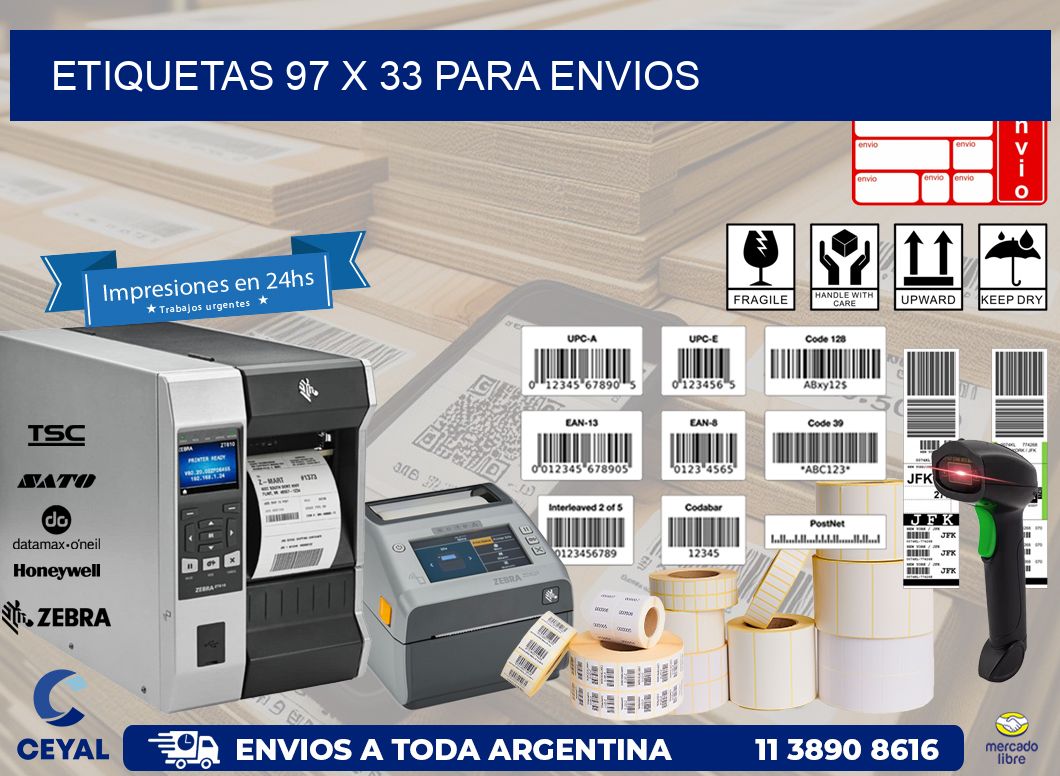 ETIQUETAS 97 x 33 PARA ENVIOS