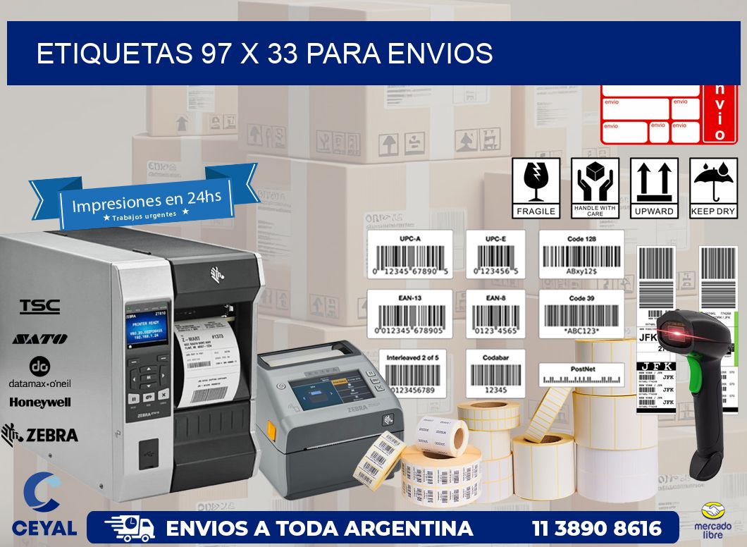 ETIQUETAS 97 x 33 PARA ENVIOS