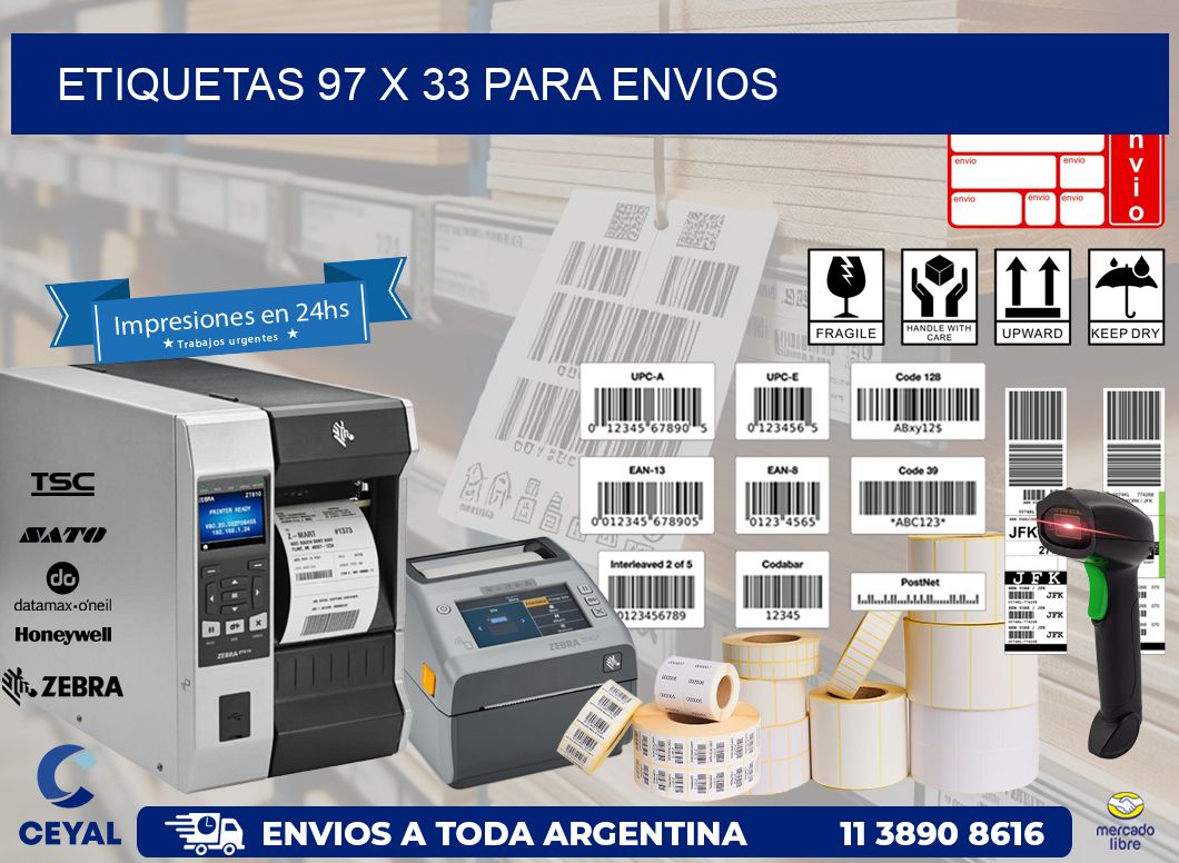 ETIQUETAS 97 x 33 PARA ENVIOS