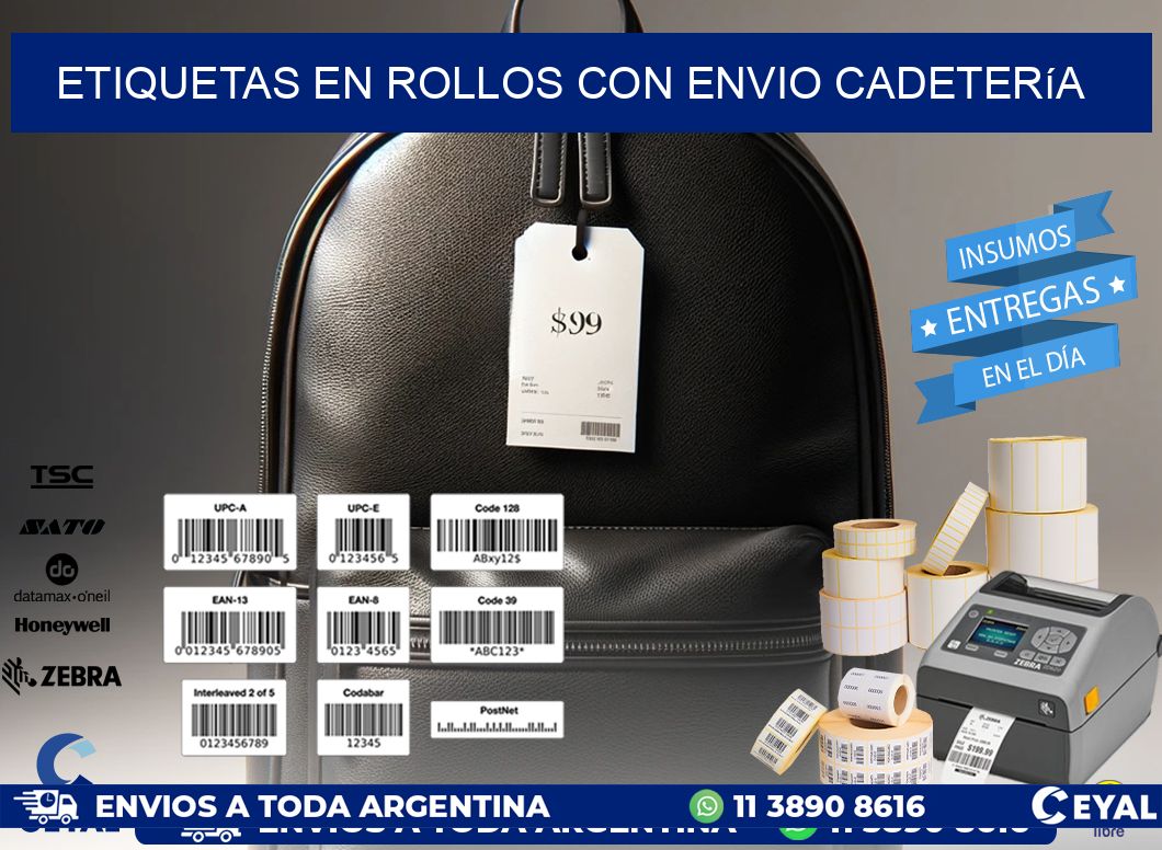 ETIQUETAS EN ROLLOS CON ENVIO Cadetería