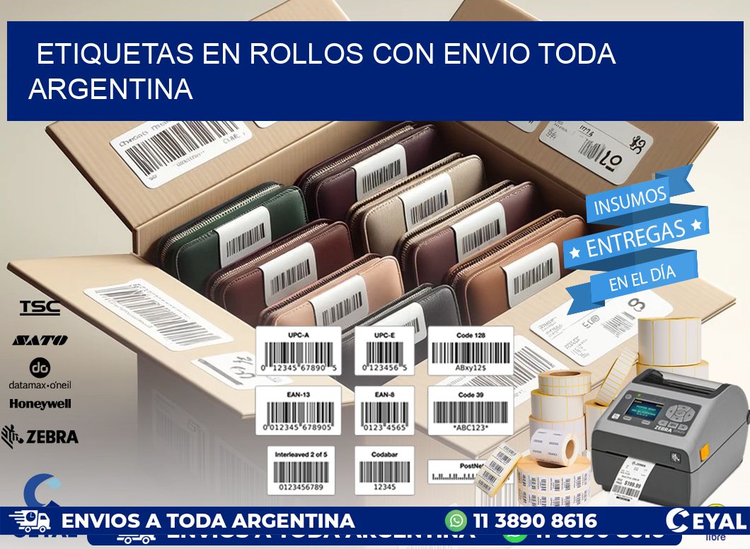 ETIQUETAS EN ROLLOS CON ENVIO Toda Argentina