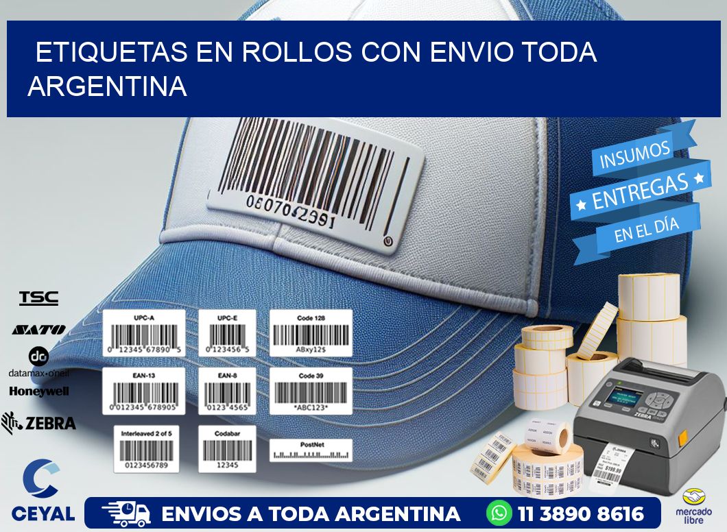 ETIQUETAS EN ROLLOS CON ENVIO Toda Argentina