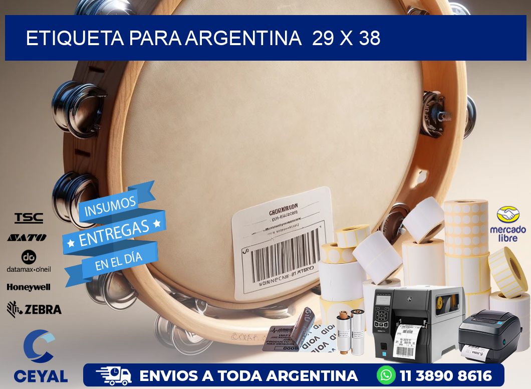 etiqueta para Argentina  29 x 38