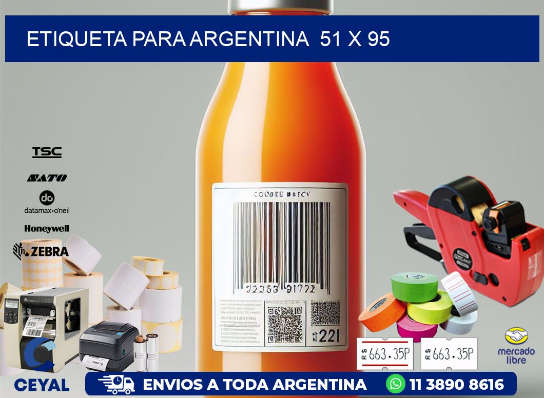 etiqueta para Argentina  51 x 95