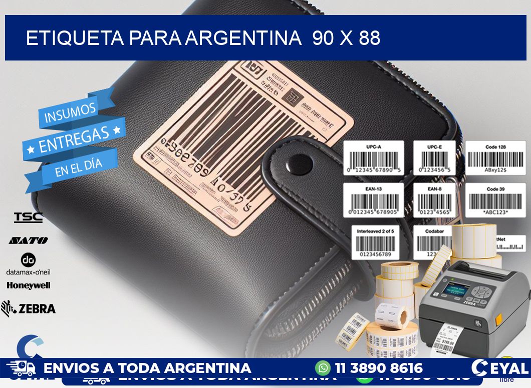 etiqueta para Argentina  90 x 88