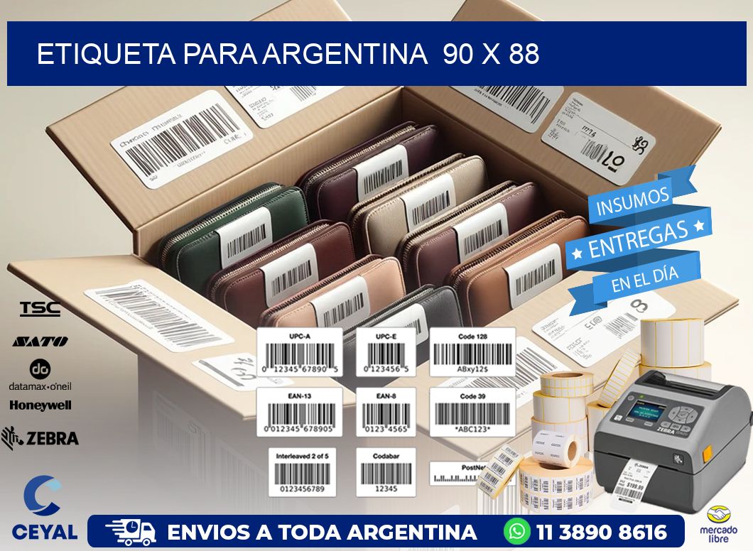 etiqueta para Argentina  90 x 88